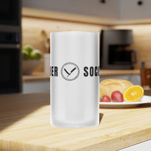 Barber Society Frosted Glass Beer Mug
